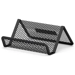 Visitenkartenhalter Metall 9,8x7x4,5cm Schwarz Kartenhalter Visitenkartenständer Aufbewahrung Büro Empfang Aufsteller Ablage für Visitenkarten Notizen