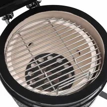 vidaXL 2-in-1 Kamado-Grill Smoker Keramik schwarz