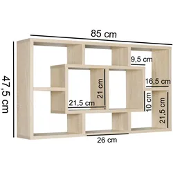 FineBuy Wandregal ANDY MDF-Holz Hängeregal Wandboard offen Holzregal Schweberegal eckig
