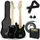 3rd Avenue E-Gitarrenset für Kinder in 1/4-Größe, Junior-Gitarre für Anfänger – mit tragbarem Verstärker mit 5 W, Kabel, Tasche, Plektren und Gurt – in Schwarz