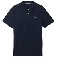 Tom Tailor Herren Basic Poloshirt, blau, Uni, Gr. XL