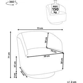 Beliani Drehsessel Lavik Bouclé 0 x 0 x 0 cm Cremeweiß
