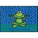 Salonloewe Fußmatte waschbar Yoga Frosch 50x75 cm witzig Comic speziell Eingangs-Matte originell