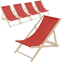 ECD Germany Gartenliege 117 x 52 x 83 cm Rot
