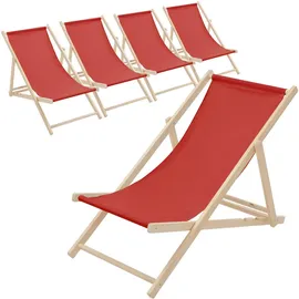 ECD Germany Gartenliege 117 x 52 x 83 cm Rot