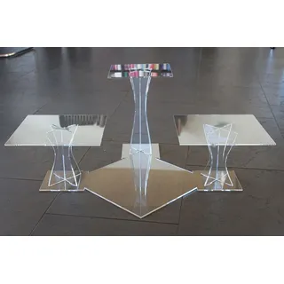 Manschin-Laserdesign Tortenständer Tortenetagere Acryl Etagere Hochzeit 3 Etagen Acrylglas 20x20 25x25 30x30cm