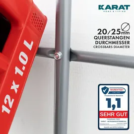 Karat Getränkekistenregal 96 x 32,5 x 115,5 cm Grau