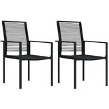 vidaXL Gartenstuhl 57 x 67,3 x 90 cm schwarz 2 St.