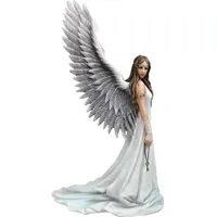 Nemesis Now Spirit Guide Anne Stokes Engelsfigur, Weiß, 24 cm, Kunstharz
