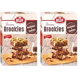 RUF Brookies, Brownies & Cookies vereint in einer schokoladigen Backmischung, inklusive praktischer Papier-Backform, einfache Zubereitung, 1 x 460g (Packung mit 2)