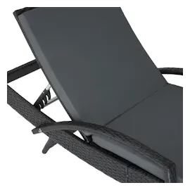 Tectake Océane Sonnenliege 190 x 62 x 74,5 cm schwarz