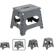 ARREGUI TB-027-G Kleiner Klapphocker | Falthocker für Kinder und Erwachsene | Tragbarer und Faltbarer Klapphocker | 150 Kg Belastbarkeit | Hocker für Küche, Bad, Camping, Garten | 27 cm hoch | Grau