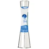 7even Lavalampe 40cm Blau Metallic & Klar/Magma Lampe Chrom Blau Metallic...