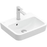 Villeroy & Boch Villeroy und Boch O.novo Einbau-/Aufsatz Handwaschbecken 43444GR1 45x37cm, eckig, mit Hahnloch, mit Überlauf, weiß C-plus