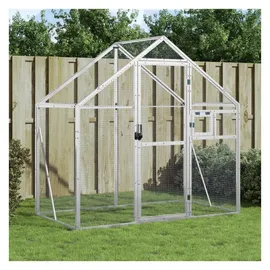 vidaXL Voliere Silbern 179 x 100 x 185 cm Aluminium