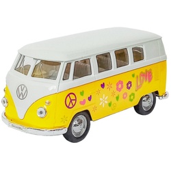 Welly Modellauto VOLKSWAGEN Bus T1 1963 VW Metall Modell Modellauto Auto Spielzeugauto Hippie 19 (Gelb) gelb