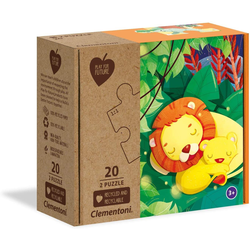 Clementoni® Steckpuzzle Play for Future Puzzle - Tied Together (2 x 20 Teile), Puzzleteile weiß