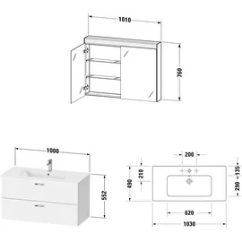 Duravit XBase 3-tlg. Graphit Matt