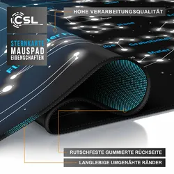 CSL Gaming Mauspad, XXL Schreibtischunterlage 900 x 400mm, Präzision & Geschwindigkeit, Celestial Map