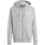 adidas Essentials French Terry 3-Stripes Full-Zip Hoodie IC9833 Grau Regular Fit4066745474472