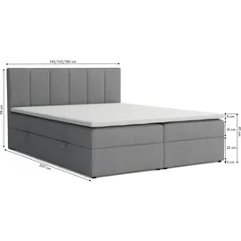 venasi Lisa Boxspringbett mit Bettkästen H2/H3 Matratze BEIGE - Beige