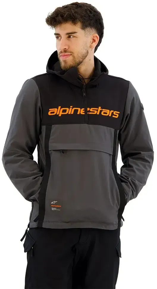 Alpinestars Sherpa Halbreißverschluss-sweatshirt - Black / Tar Gray / Red Fluo - XL