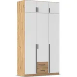 Rauch Wäscheschrank GAMMA 136 x 248 x 54 cm Eiche/Weiß