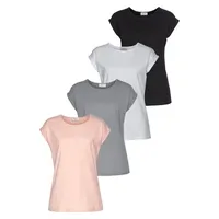 Boyens Buchverlag Boysen's T-Shirt, (Packung), Kurzarm, basic, Rundhalsausschnitt, für Freizeit und Sport Boysen's grau, rose, weiß, schwarz