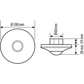 ESYLUX Decken-Präsenzmelder KNX 360Grad RW ca.8m UP