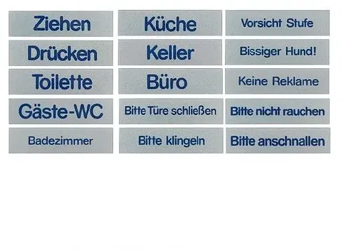 Wortschilder 8 x 2 cm (Text: Vorsicht Stufe)