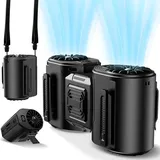 W & O Tragbarer Taillenclip Ventilator,5 Geschwindigkeiten,10000mAh Freihändiger Halskettenventilator mit Umhängebands,Abnehmbar Nackenventilator für Outdoor,Wandern,Baustelle,Bauernhof (Schwarz)