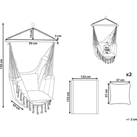 Beliani Hängesessel Bonea Baumwolle Grün