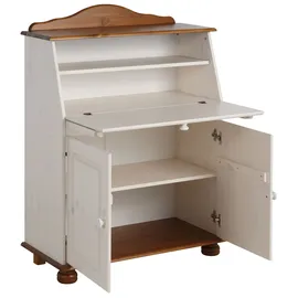 Home Affaire Sekretär HOME AFFAIRE "Mette, Schreibtisch im Landhausstil", gelb (weiß, honigfarben), B:82cm H:107cm T:39cm, Sekretäre, Sekretär, aus Massivholz, Breite 82 cm