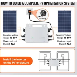 Vevor Solar-Grid-Tie-Mikro-Wechselrichter 600 W IP67