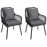 MCW Gartenstuhl MCW-O12-R 54 x 54 x 108 cm grau 2 St.