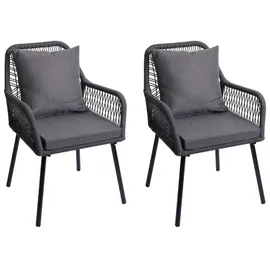 MCW Gartenstuhl MCW-O12-R 54 x 54 x 108 cm grau 2 St.