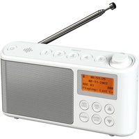 i-box DAB/DAB Plus/FM Radio, Klein Digitalradio Tragbares Batteriebetrieben, Mini Radio Digital Akku & Netzbetrieb Kofferradio, USB-Ladekabel (Weiß)