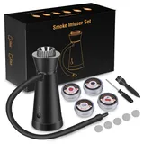 Kdouehg Cocktail-Smoker, Elektrisches Tragbares Räuchergerät für Speisen und Getränke, Hand-Smoker mit Rauchinjektor für Den Innen- und Außenbereich (A)