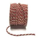 s.dekoda Kordel 15m x 4mm zweifarbig Rot - Gold Drehkordel Dekoband Kordelband Kordelschnur