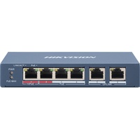 HIKVISION DS-3E0106HP-E (6 Ports), Netzwerk Switch, Blau