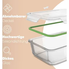 classbach Glasbehälter mit Deckel, 7er Set, für Mikrowelle Spülmaschine Gefrierfach Ofen geeignet, Meal Prep Boxen, mit Dampfventil, Frischhaltedosen Glas, C-FHD 4010 G