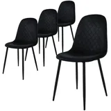 ML-Design Esszimmerstuhl Samt schwarz 4er Set