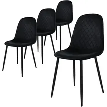 ML-Design Esszimmerstuhl Samt schwarz 4er Set