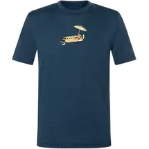 super.natural - Kid's Hot Dog Tee - Merinoshirt Gr 116 blau/ various