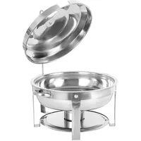 Hot Pot Heizung aus Edelstahl, 7.5L Runder Chafing Dish Speisenwärmer aus Edelstahl, Warmhaltebehälter Chafing Dish Speisewärmer Wärmebehälter Dish Standfuß