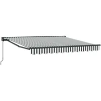 VidaXL Einziehbare Markise Anthrazit und Weiß 350x250 cm Stoff