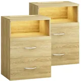 CASARIA Nachtschrank Jamie 40 x 28 x 55 cm Eiche