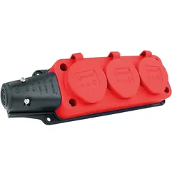 Steckdosenleiste Mehrfachsteckdose 3-fach Aussen Schuko rot 9634