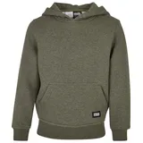 URBAN CLASSICS Basic Melange Kapuzenpullover Dark Green Melange 110-116 cm