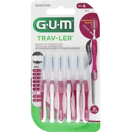 sunstar GUM TRAV-LER 1,4mm Kerze pink Interdental+6Kappen 6 St